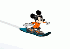 Mickey Snowboarding